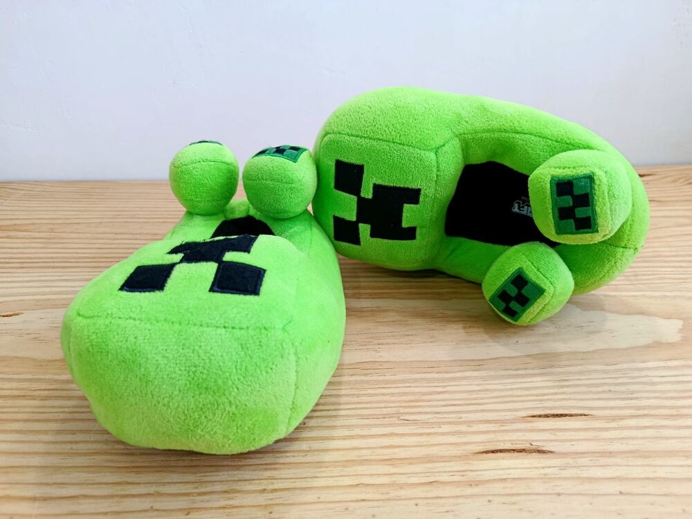 Authentic Minecraft Creeper slippers (2025 official merchandise). Worn only once